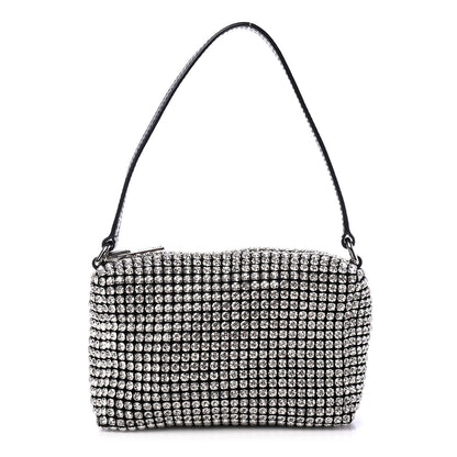 Alexander Wang Mesh Crystal Rhinestone Mini Heiress Pouch Black Silver 1 of 4