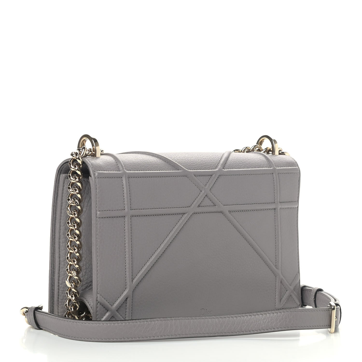 Christian Dior Grained Calfskin Medium Diorama Flap Bag Grey 3 of 10