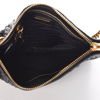 Prada Nappa Gaufre Chain Shoulder Bag Black 7 of 9