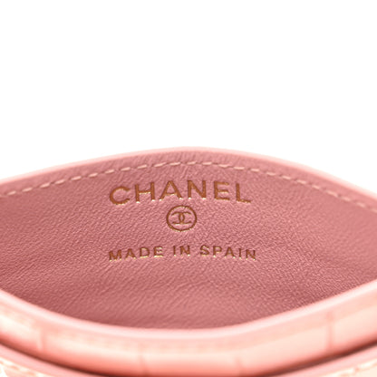 Chanel Calfskin Crocodile Embossed Crococo Card Holder Light Pink 5 of 8