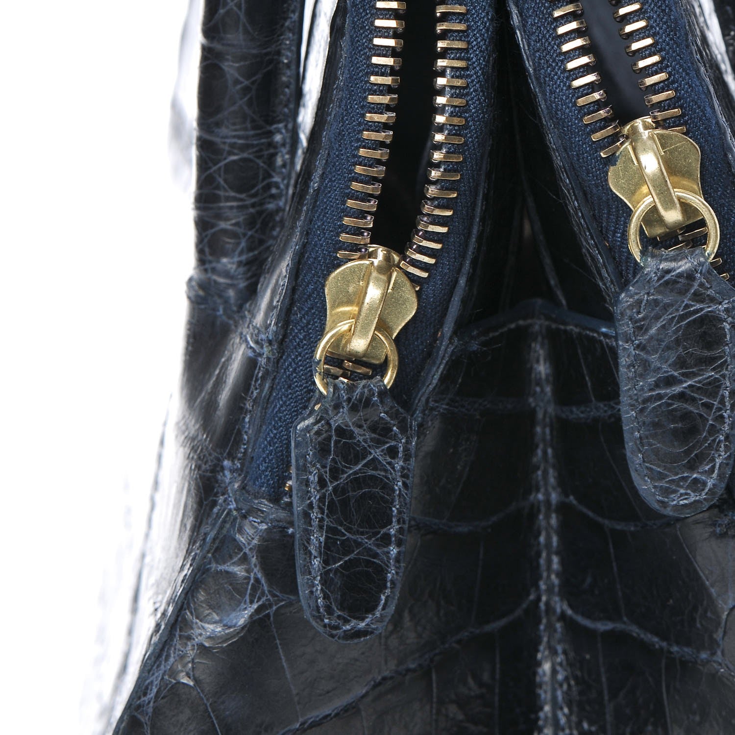 Nancy Gonzalez Crocodile Executive Double Zip Tote Navy 11 of 15