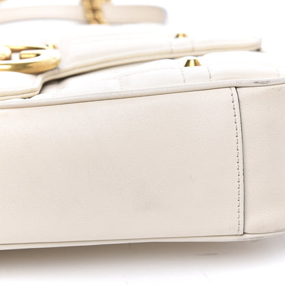 Gucci Calfskin Matelasse Studded Medium GG Marmont Shoulder Bag White 12 of 18