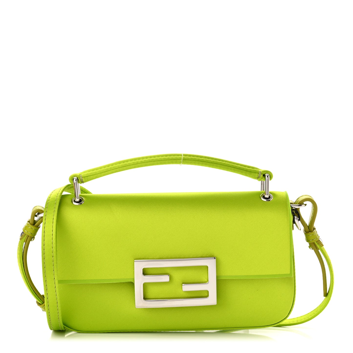 Silk Satin Phone Baguette Wasabi