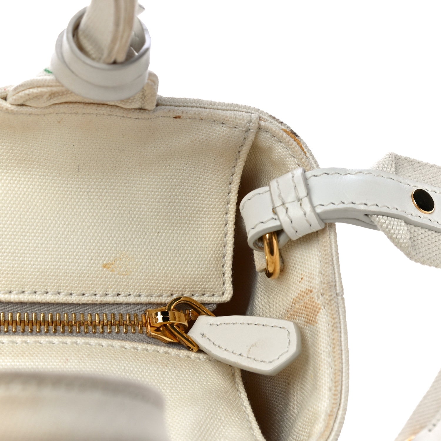 Prada Canvas Wicker Tote White 20 of 23