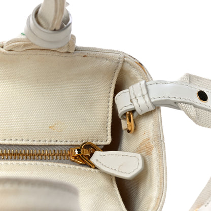 Prada Canvas Wicker Tote White 20 of 23