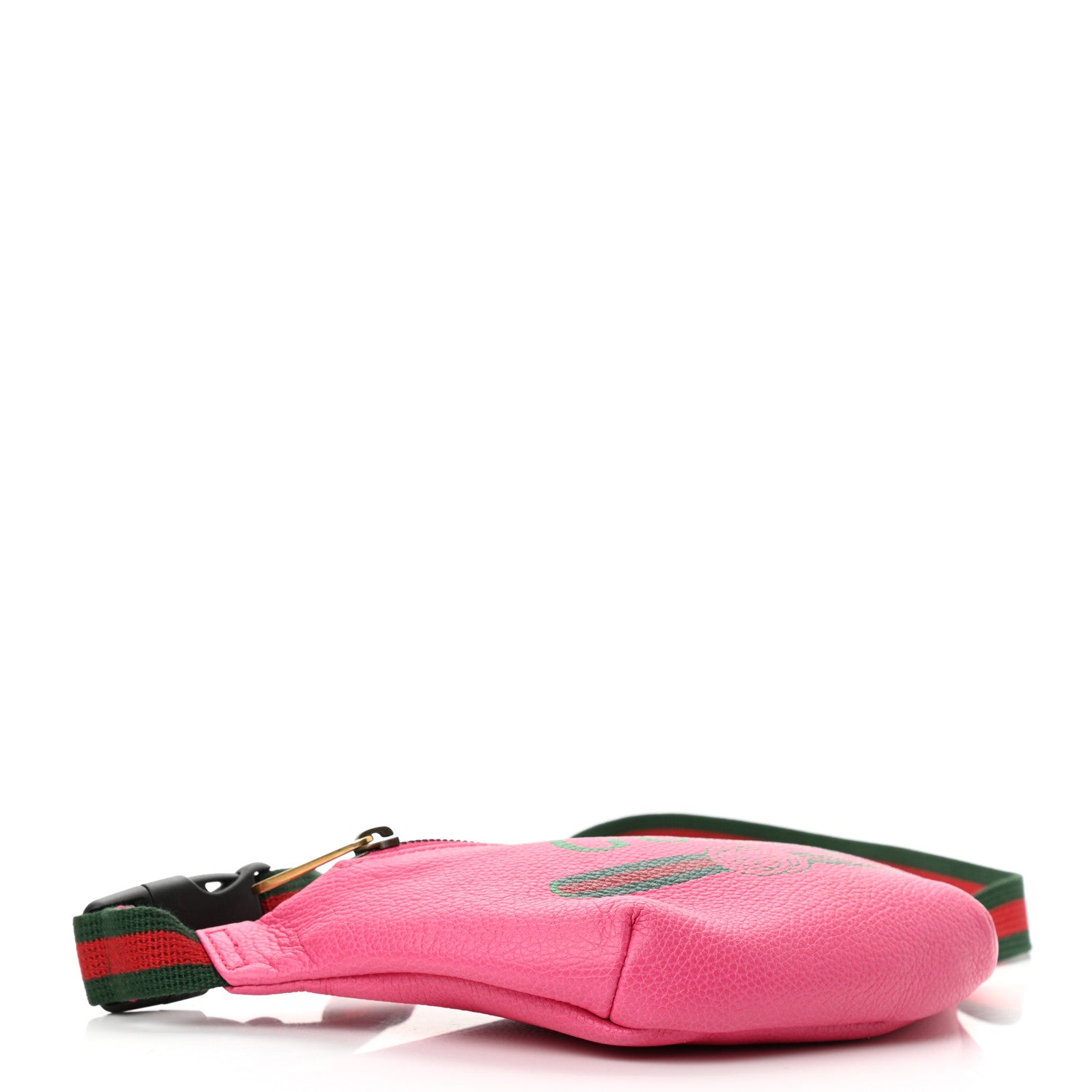 Gucci Grained Calfskin Small Logo Belt Bag Box Pink Green 4 of 11