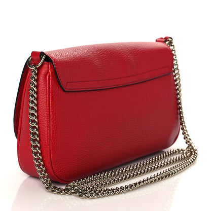 Gucci Pebbled Calfskin Medium Soho Flap Crossbody Vibrant Red 2 of 9