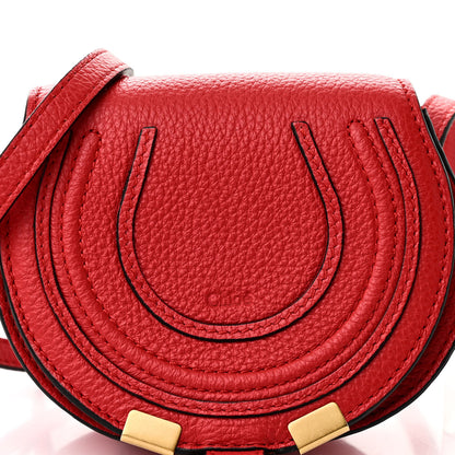 Chloe Calfskin Nano Marcie Saddle Bag Red Flame 8 of 10