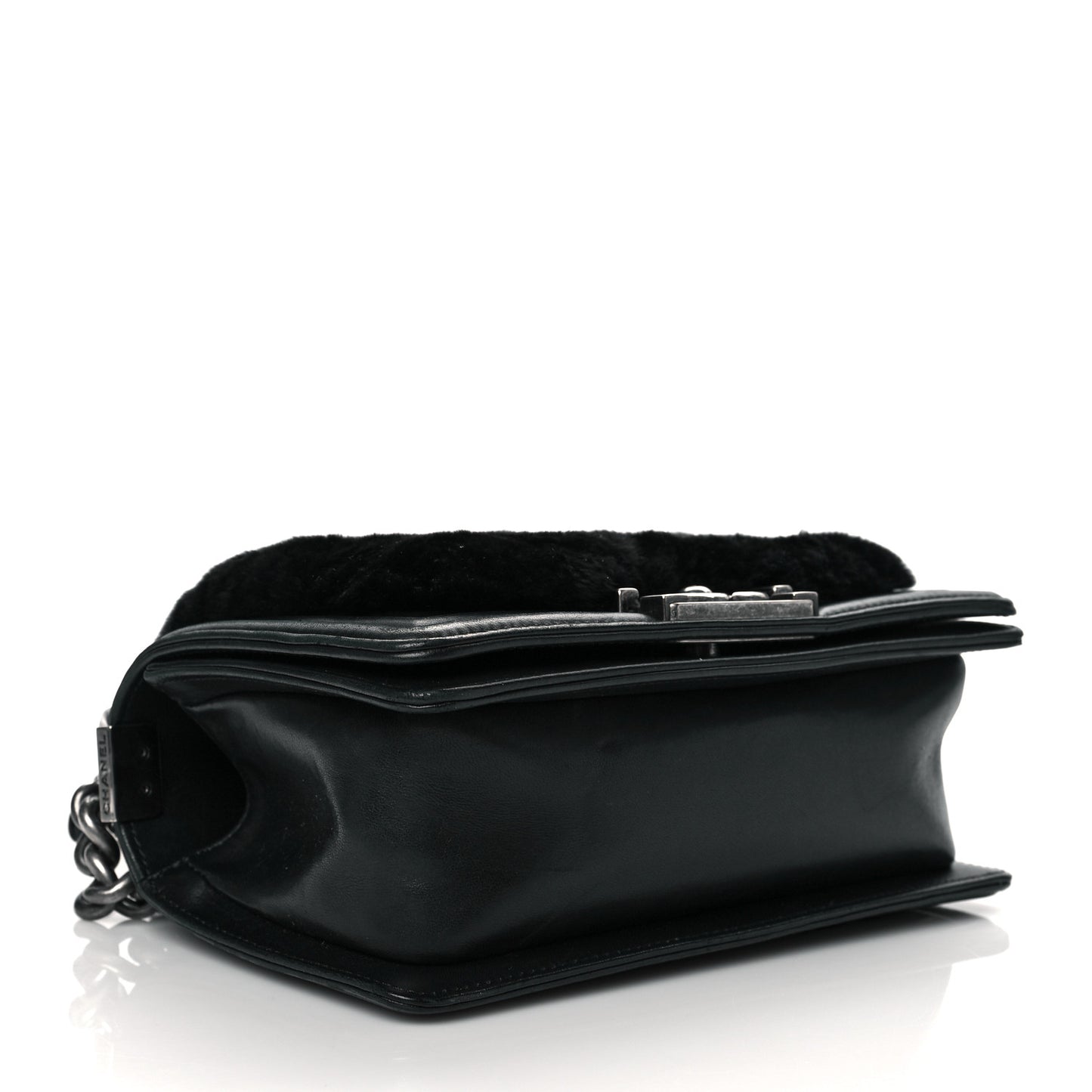 Orylag Rabbit Fur Calfskin Small Boy Flap Black
