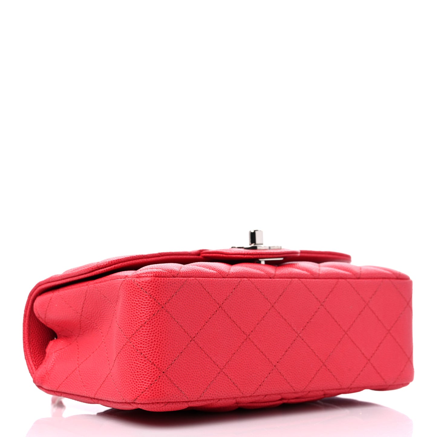 Caviar Quilted Mini Rectangular Flap Dark Pink