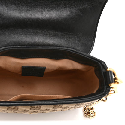Gucci Monogram Azalea Calfskin Matelasse Diagonal Mini GG Marmont Top Handle Shoulder Bag Beige Ebony Black 5 of 11