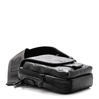 Louis Vuitton Calfskin Monogram Shadow Double Phone Pouch NM Black 3 of 8