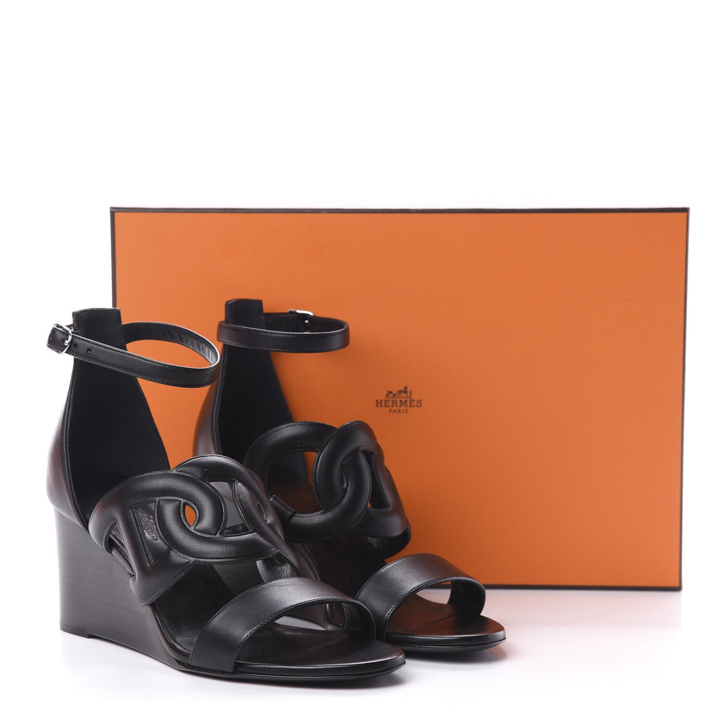 Nappa Brisbane Wedge Sandals 36 Black