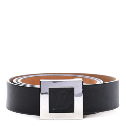 Louis Vuitton Calfskin Ceinture LV Stamped Belt 85 34 Black 1 of 6
