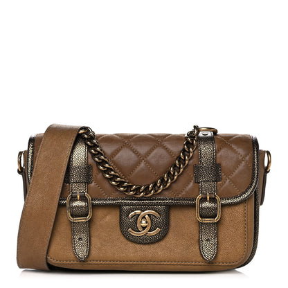 Chanel Iridescent Calfskin Back To School Messenger Flap Dark Gold 1 of 13