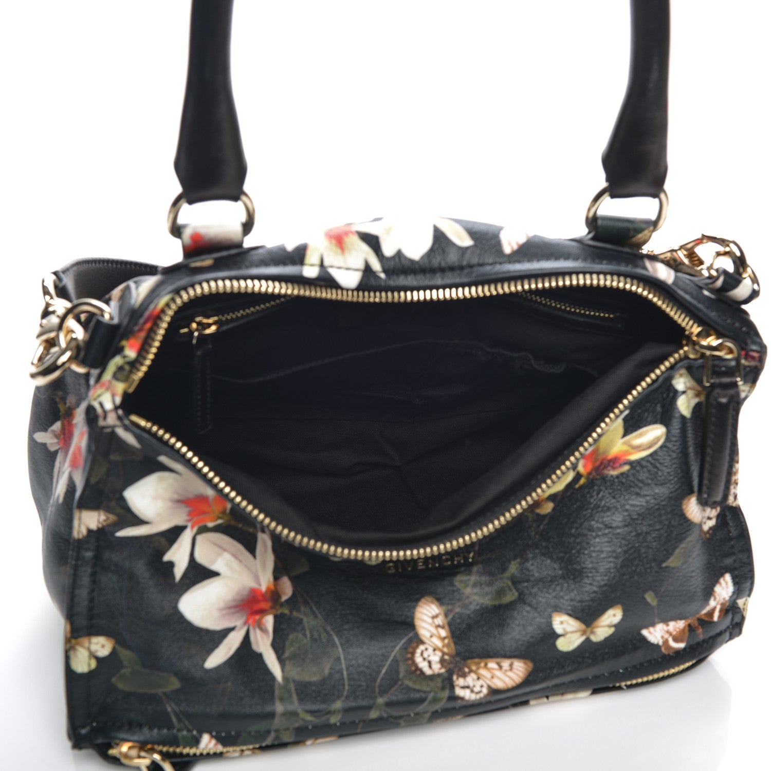 Givenchy Lambskin Magnolia and Moth Print Medium Pandora Black 5 of 7