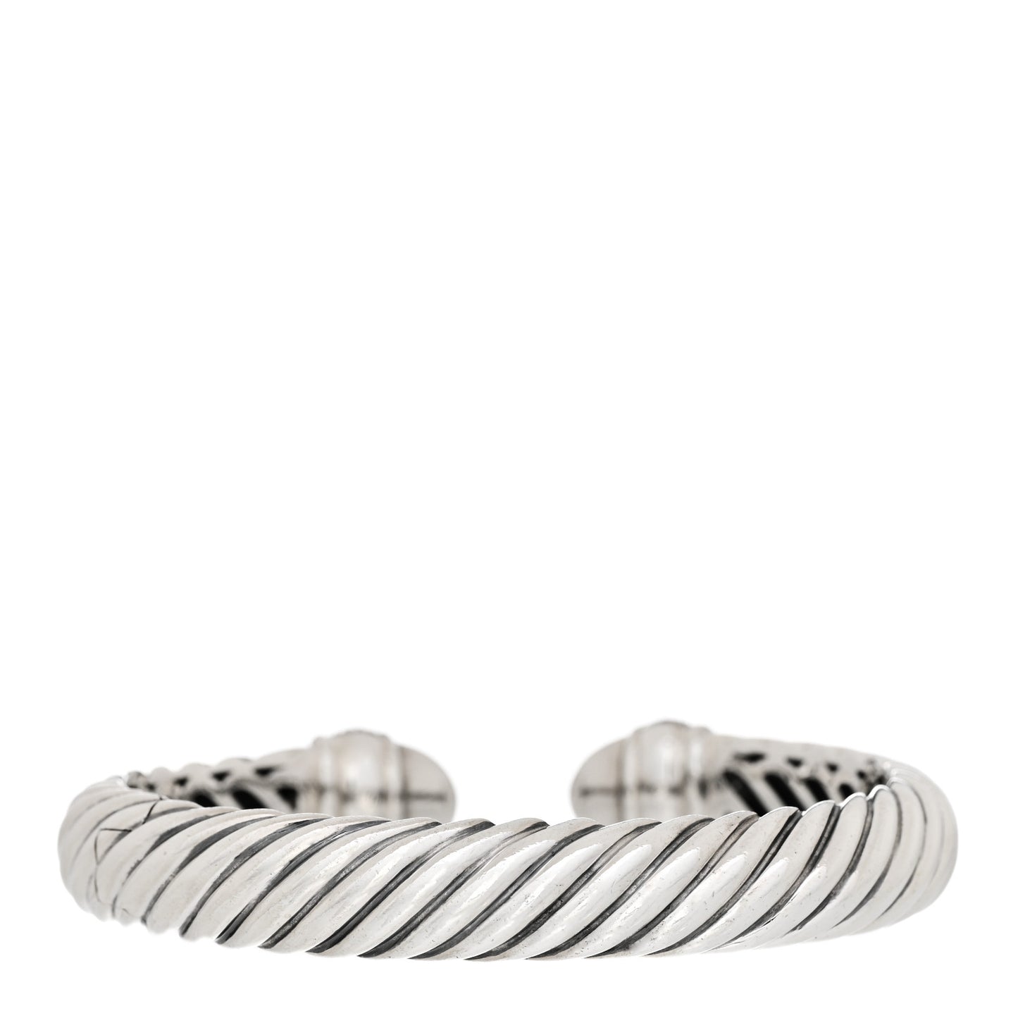 Sterling Silver Diamond 10mm Sculpted Cable Bracelet