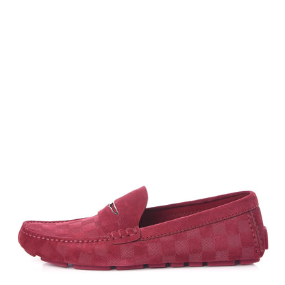 Louis Vuitton Damier Infini Mens Hockenheim Moccasin Loafers 6.5 Fuchsia 1 of 9