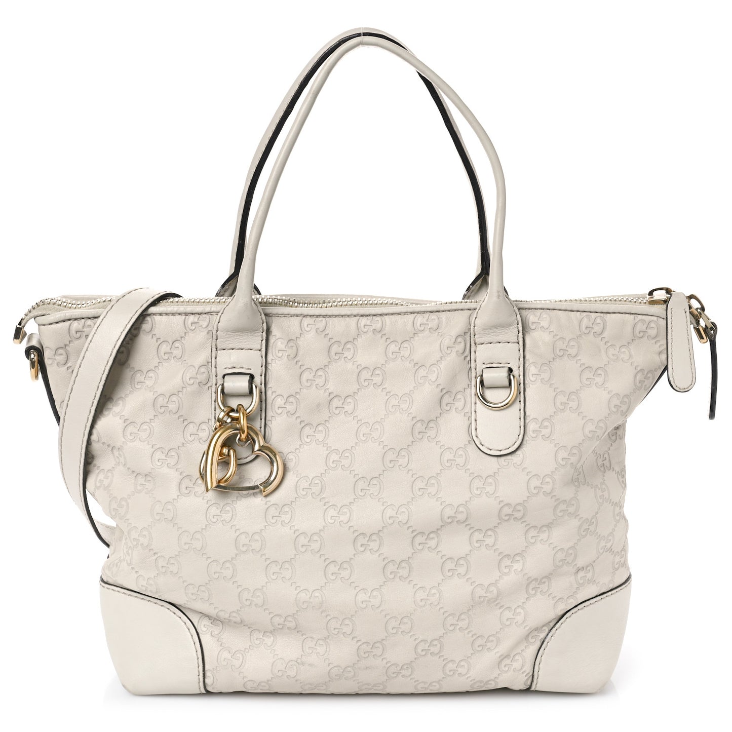 Guccissima Heart Bit Charm Top Handle Tote Off Off White
