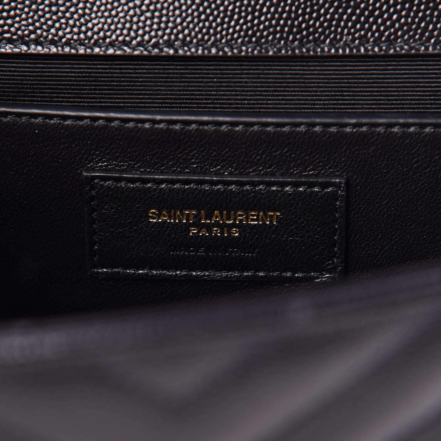 Saint Laurent Grain De Poudre Matelasse Chevron Medium Monogram Satchel Black 7 of 11