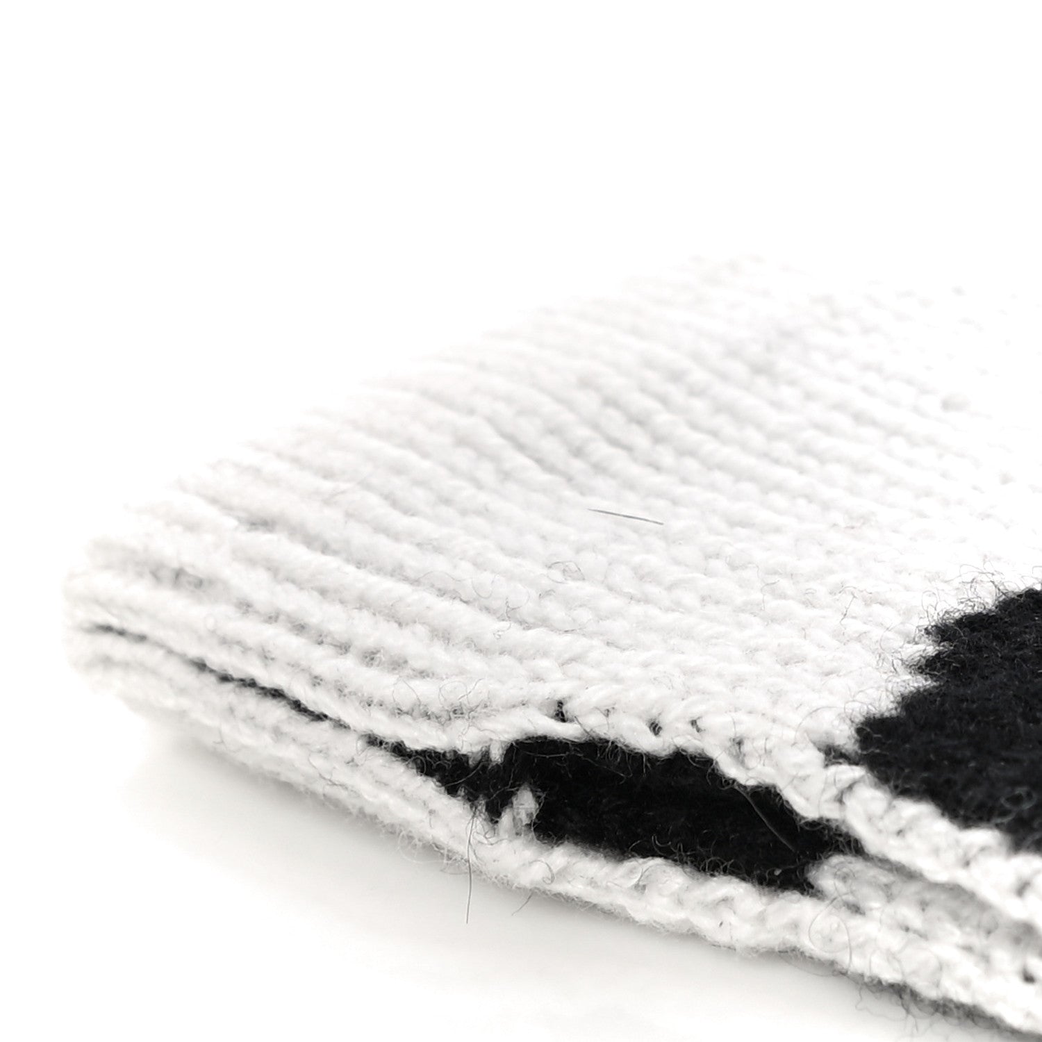 Chanel Cashmere CC Fingerless Gloves White Black 10 of 10
