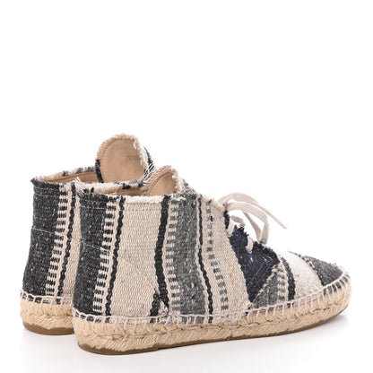 Chanel Fabric Lace Up High Top Espadrilles 37 Multicolor 4 of 15