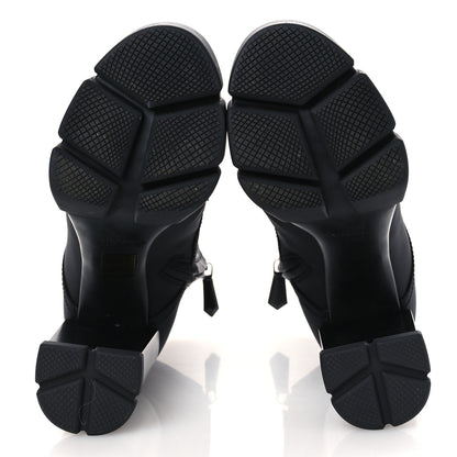 Prada Spazzolato Re-Nylon Metal Triangle Logo 110mm Ankle Boots 36.5 Black 7 of 12