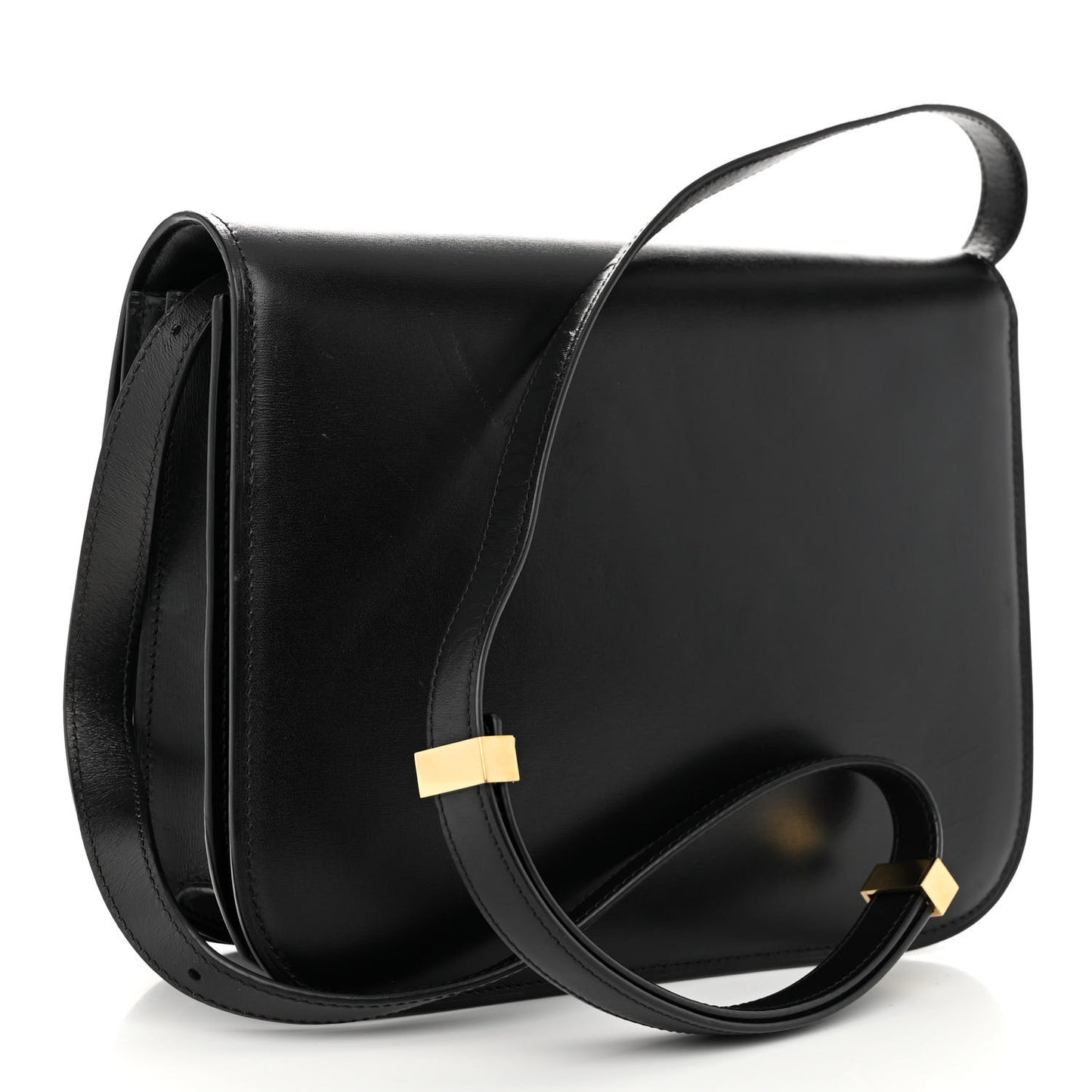 Box Calfskin Medium Classic Box Flap Bag Black
