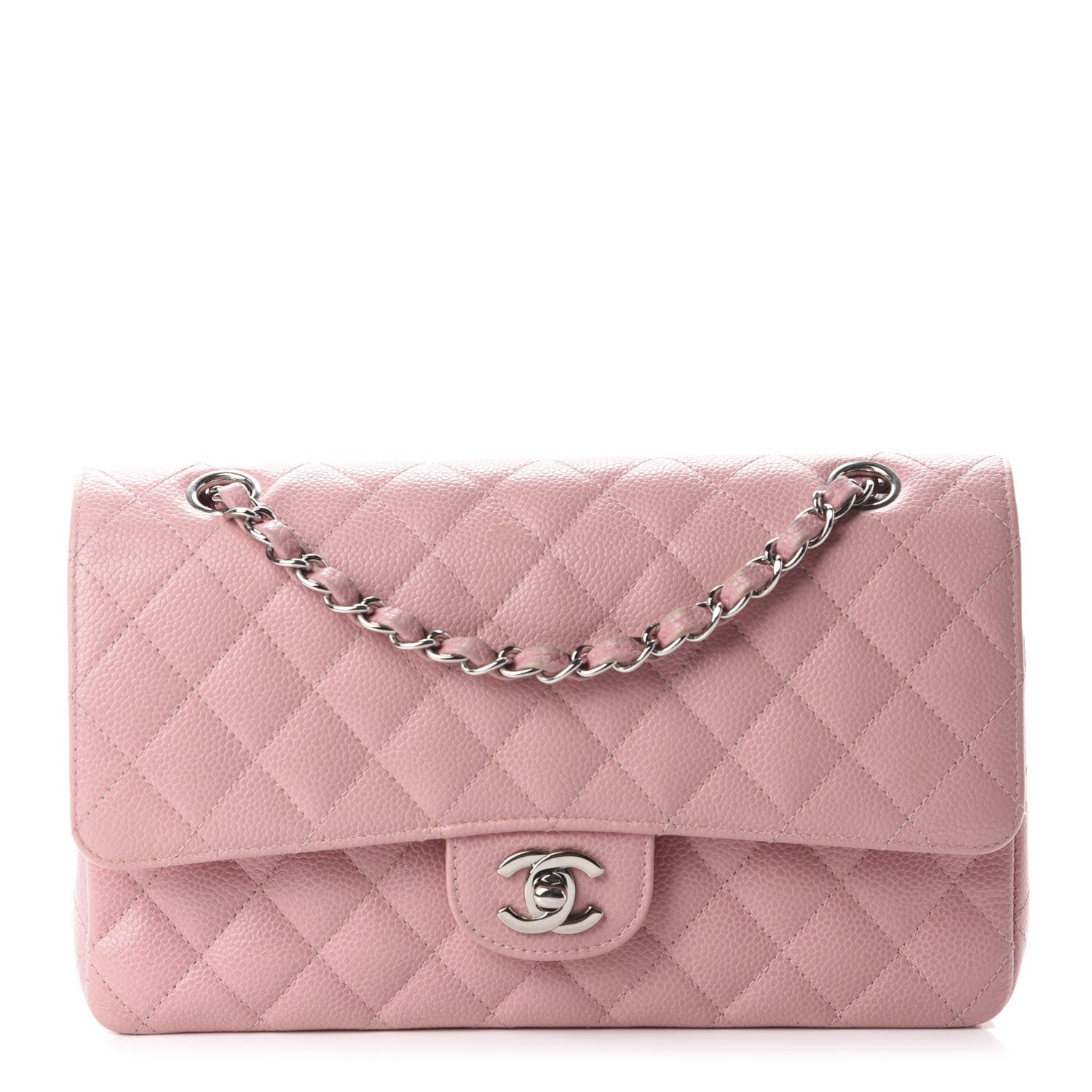 Chanel Caviar Quilted Medium Double Flap Pink 1 of 13
