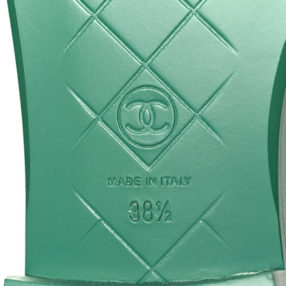 Chanel Lambskin Quilted CC Turnlock Loafers 38.5 Green 8 of 8
