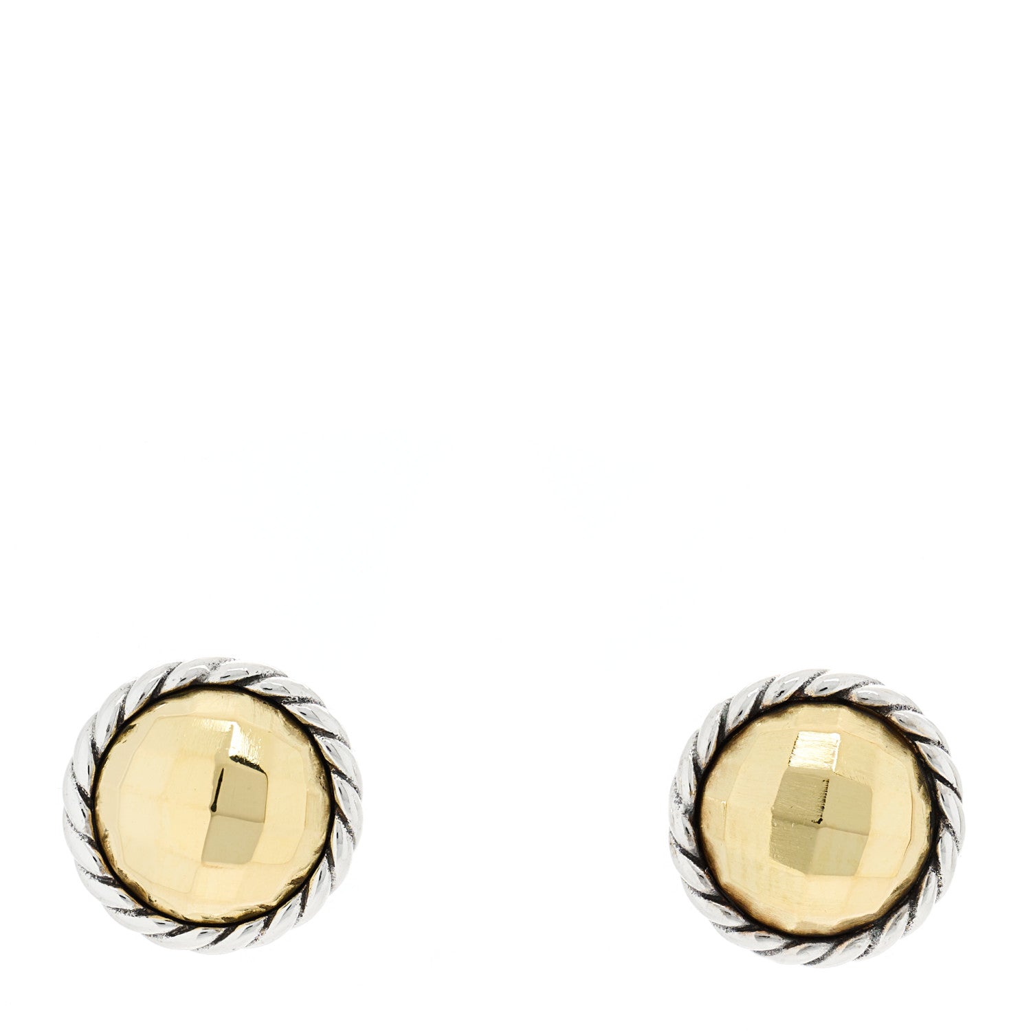 David Yurman Sterling Silver 18K Yellow Gold Petite Chatelaine Earrings 1 of 4