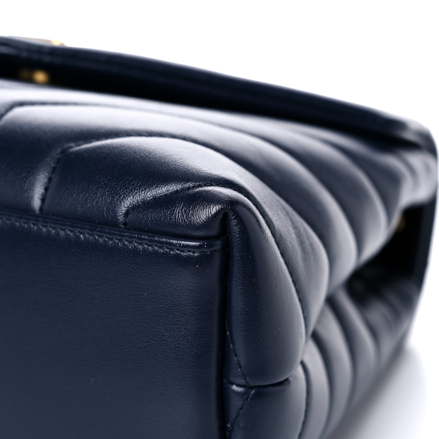 Calfskin Y Quilted Monogram Small Loulou Chain Satchel Denim Brut