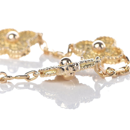 Van Cleef & Arpels 18K Yellow Gold 5 Motifs Vintage Alhambra Bracelet 4 of 5