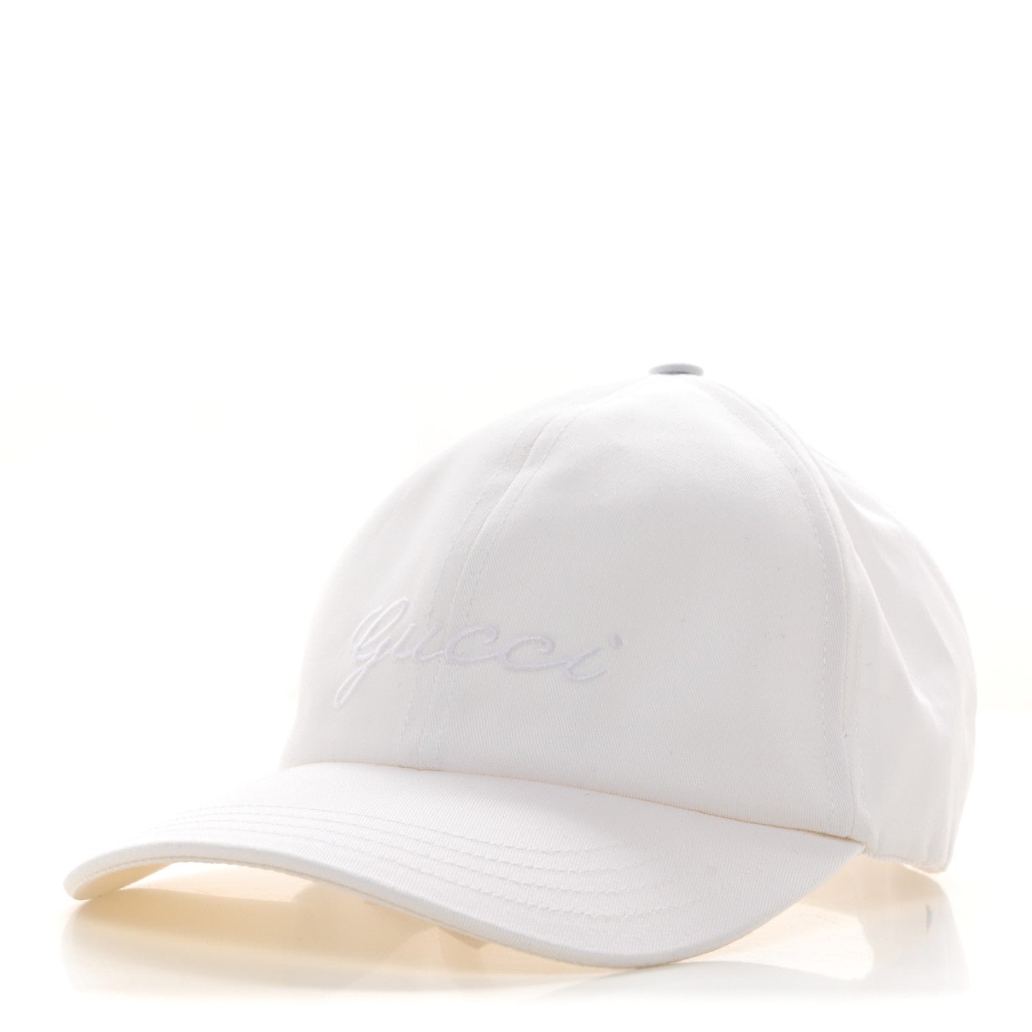 Gucci Canvas Embroidered Logo Baseball Hat M White 1 of 9