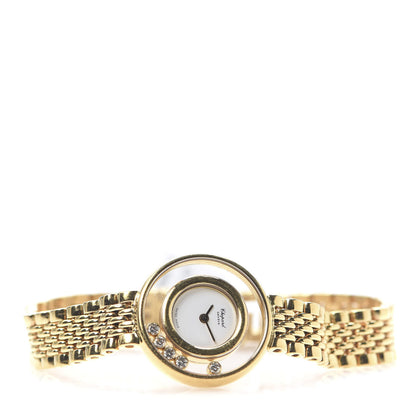 Chopard 18K Yellow Gold 5 Diamond 22mm Happy Diamonds Quartz Watch 3 of 7