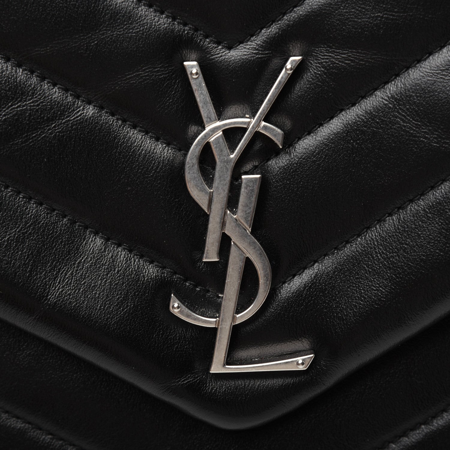 Saint Laurent Calfskin Y Quilted Monogram Medium Loulou Chain Satchel Black 17 of 20