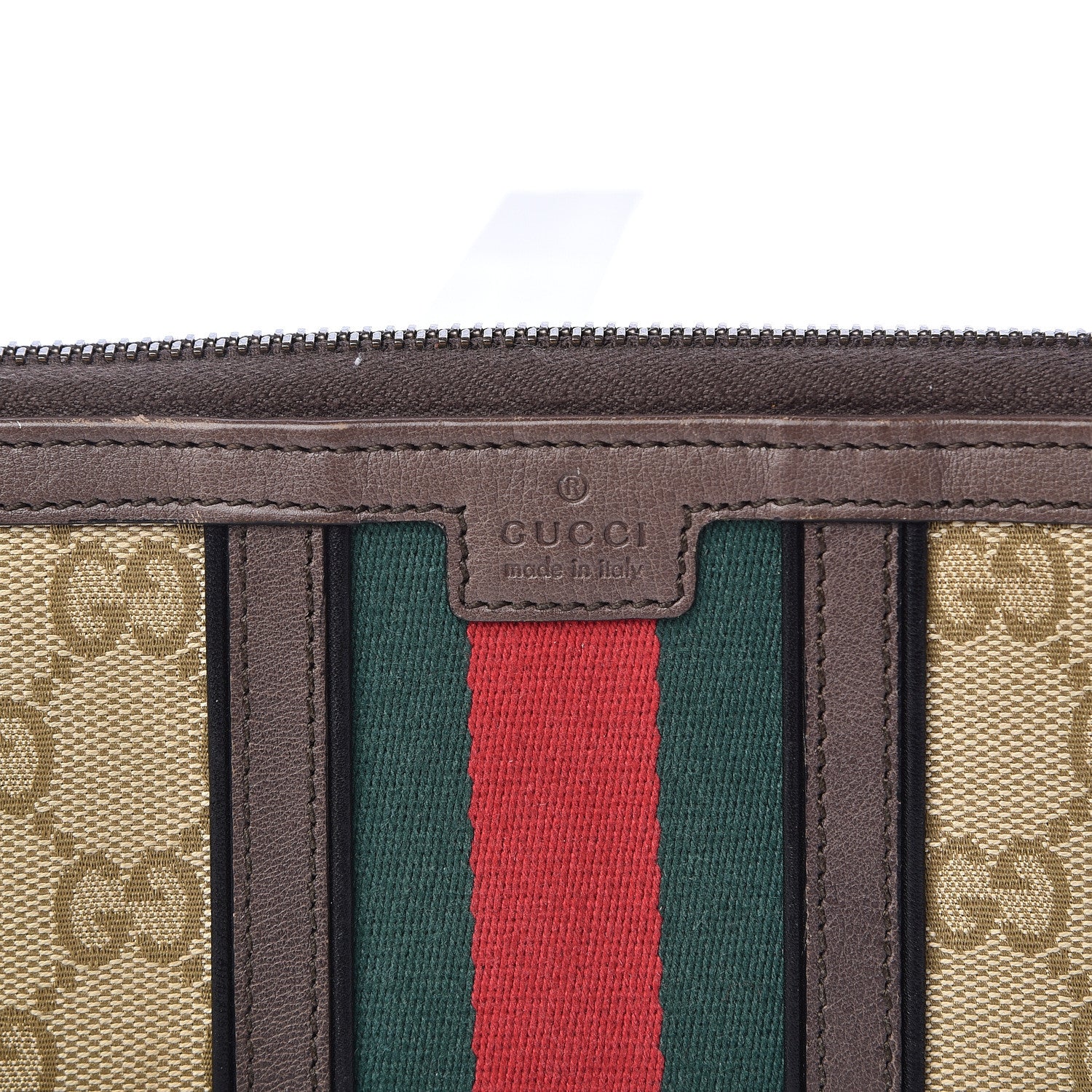 Gucci Monogram Web Rania Zip Around Wallet Brown 6 of 8