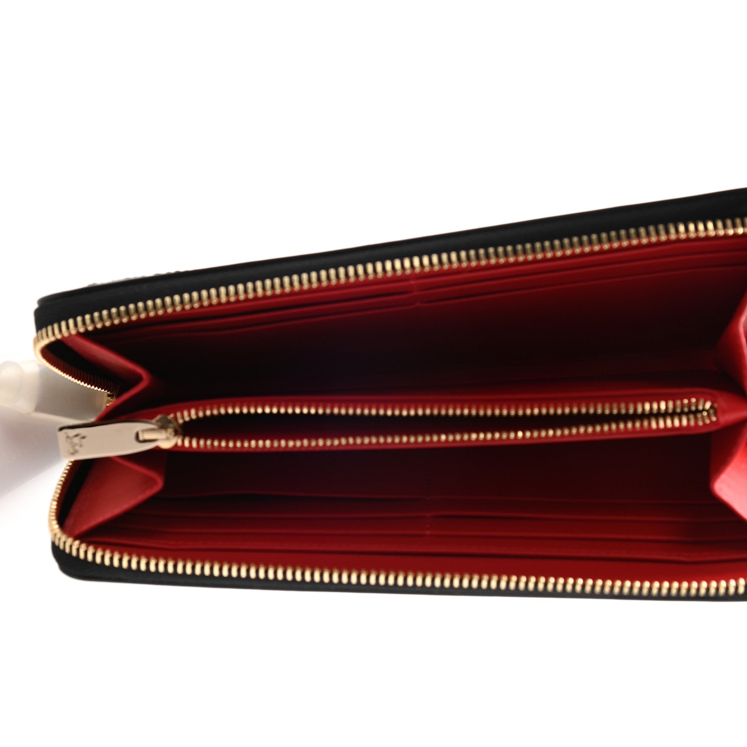 Christian Louboutin Calfskin Panettone Logo Zip Around Wallet Black Platine 5 of 8