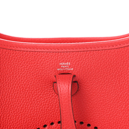 Hermes Taurillon Maurice Evelyne TPM Rouge De Coeur Bleu Du Nord 6 of 11