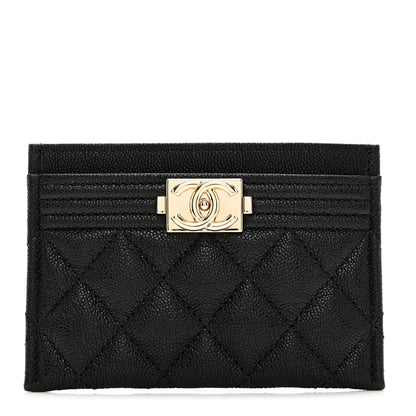 Chanel Caviar Quilted Boy Card Holder Black 1 of 9