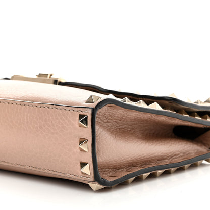 Valentino Garavani Pebbled Calfskin Medium Rockstud Flip Lock Crossbody Bag Poudre 9 of 11