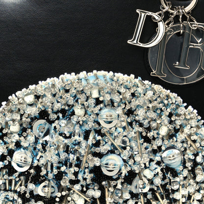 Christian Dior X WANG YUANG Calfskin Bead Embroidered Glow in the Dark Medium Lady Dior Art Black Multicolor 8 of 10