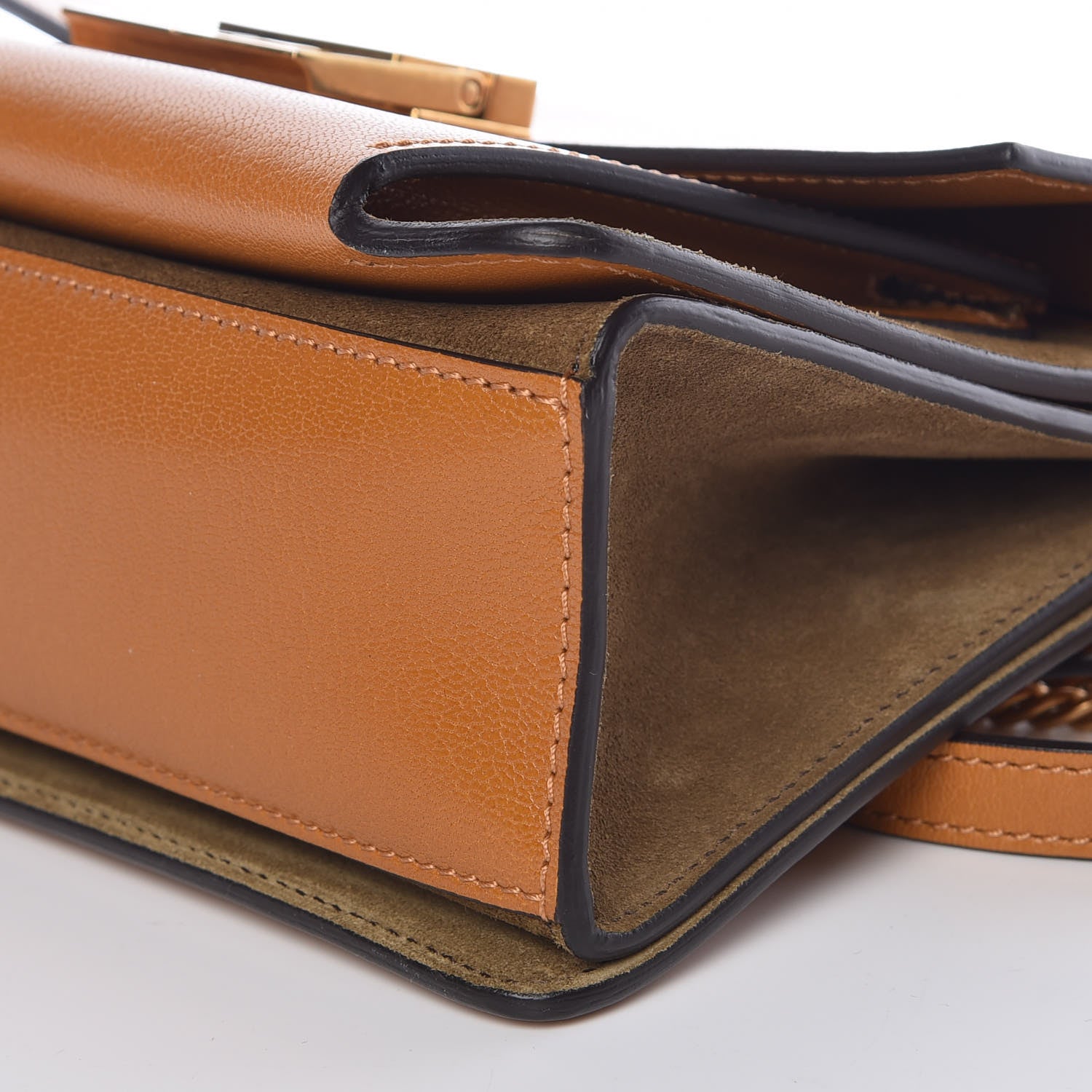 Givenchy Goatskin Suede Small GV3 Shoulder Bag Amber Mastic 9 of 9
