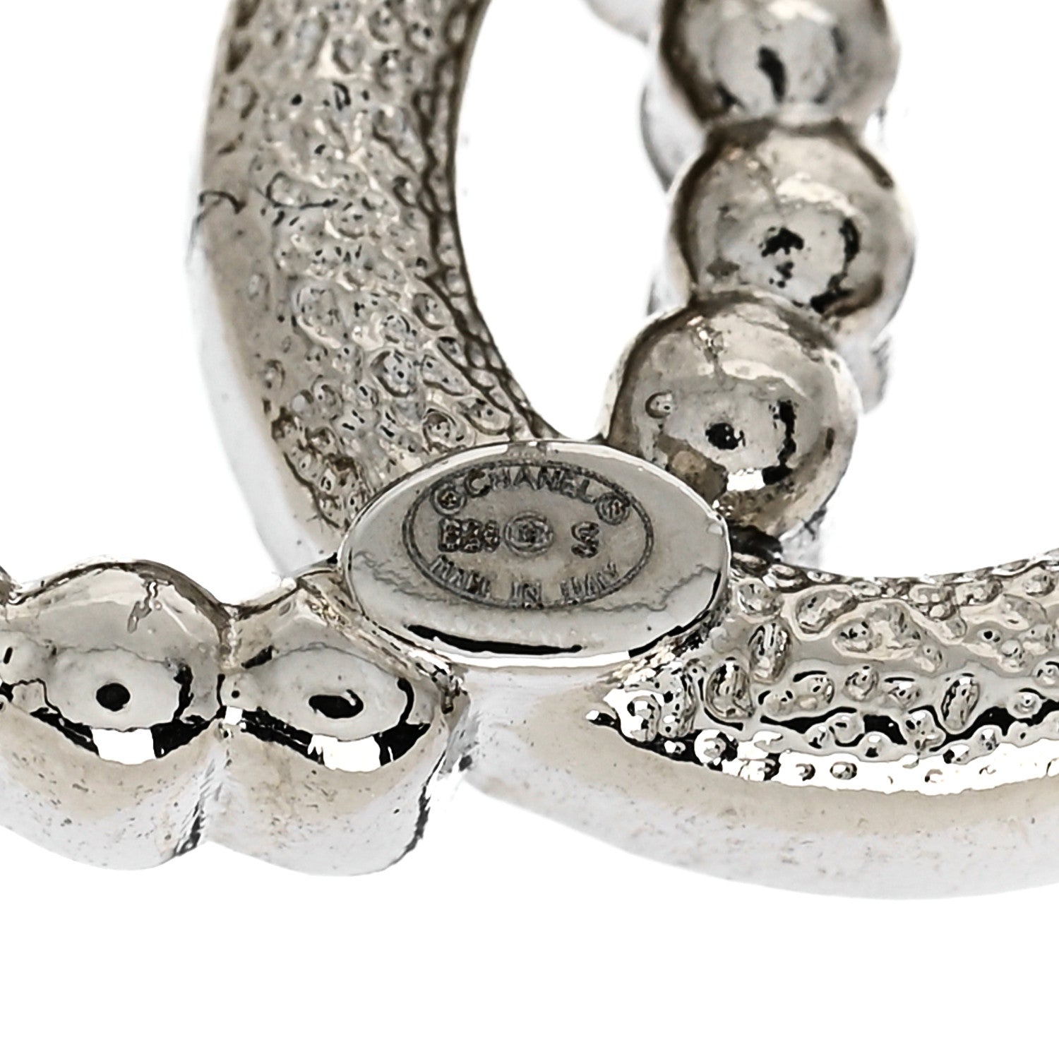 Chanel Crystal Pearl CC Earrings Silver 4 of 5