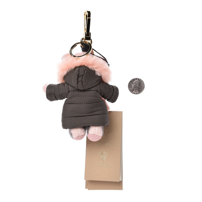 Burberry Cashmere P Jac Thomas Teddy Bear Keychain Charm Ash Rose 2 of 3