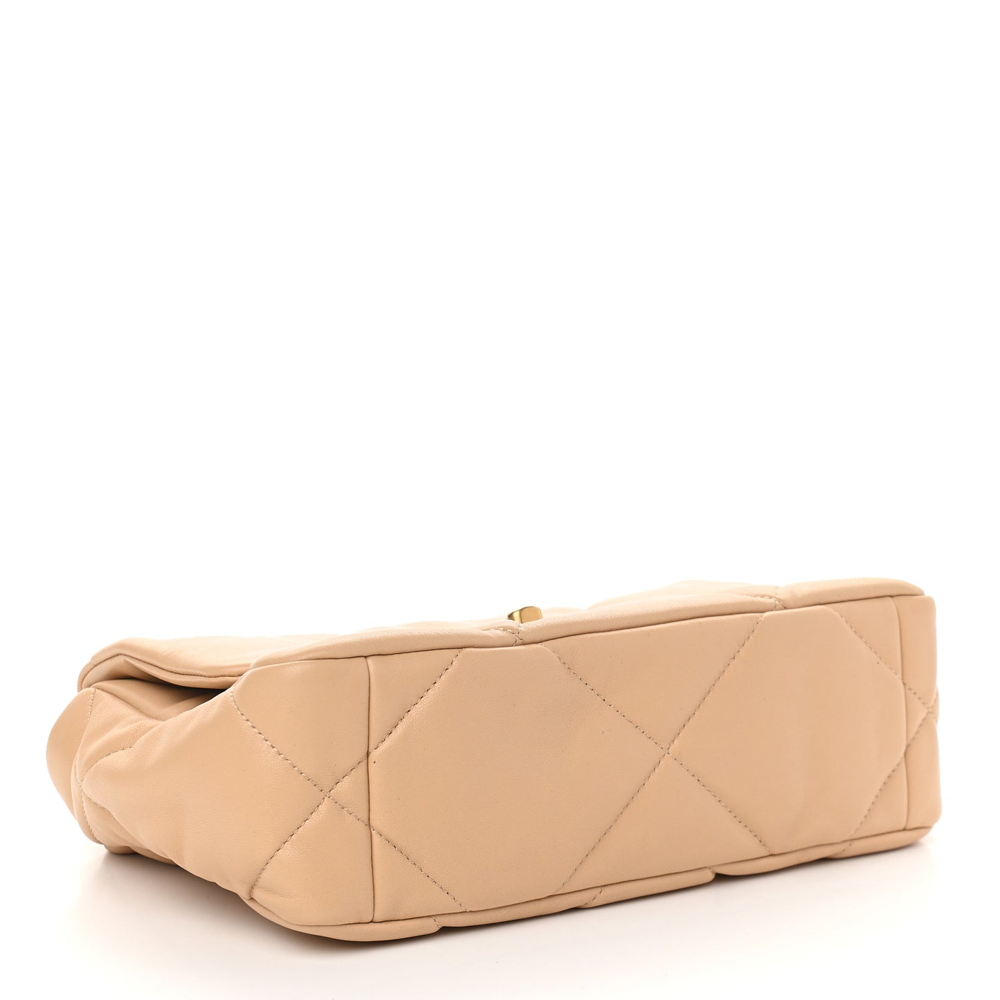 Lambskin Quilted Medium Chanel 19 Flap Beige
