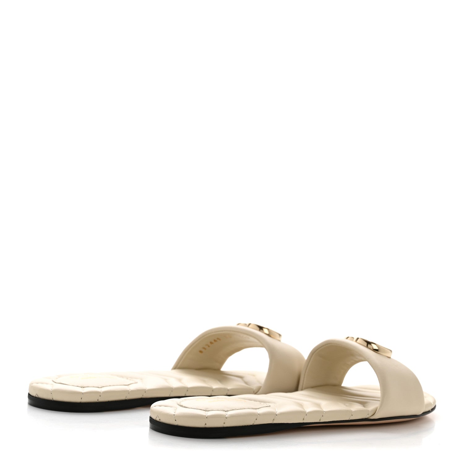Gucci Nappa Matelasse GG Marmont Flat Slide Sandals 38 New Ivoire 5 of 10