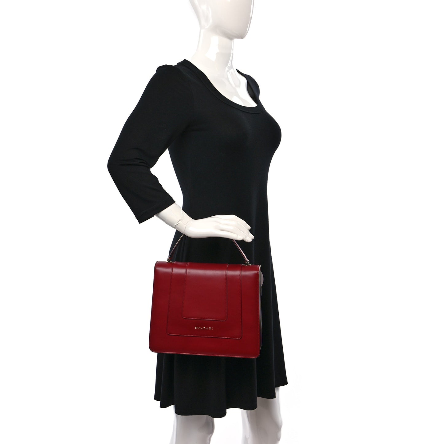 Calfskin Serpenti Forever Top Handle Red