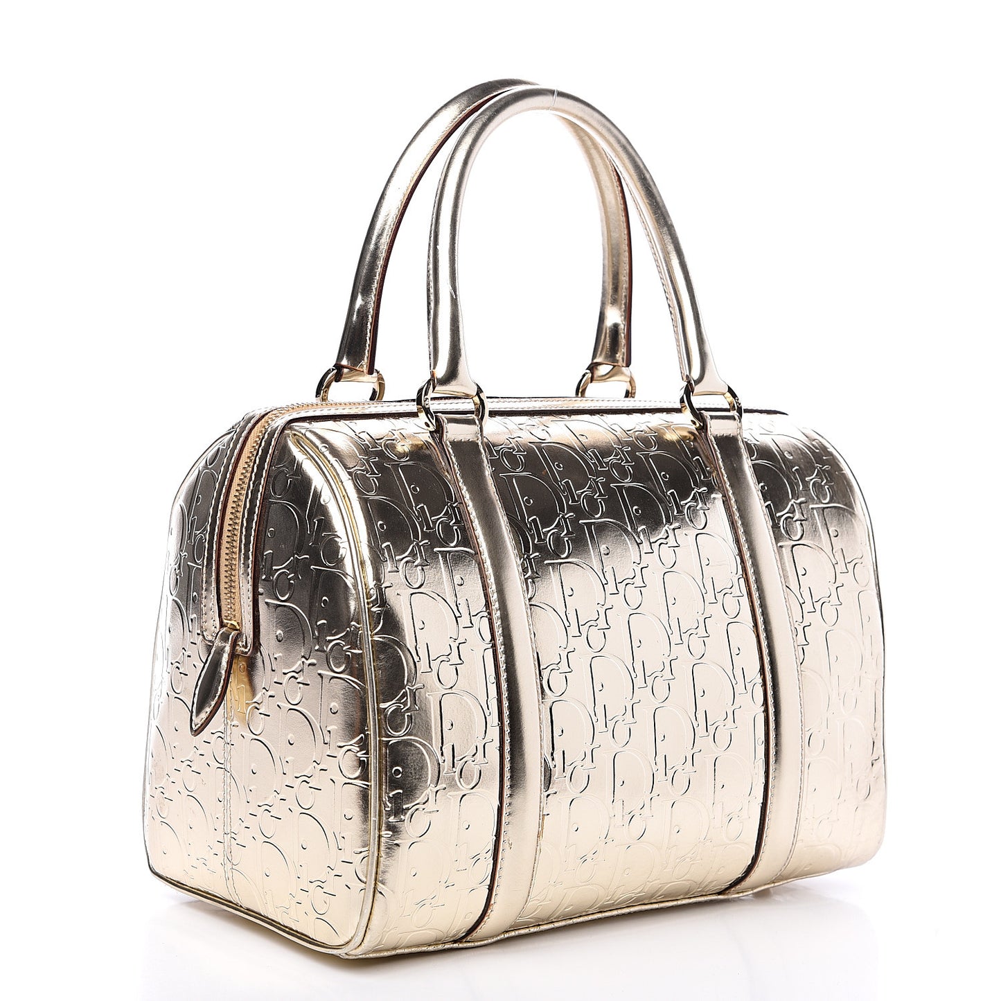 Metallic Patent Monogram Bowler Gold