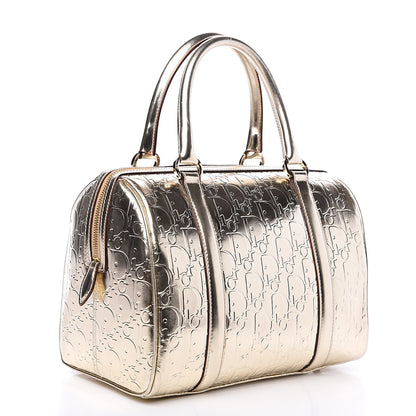 Christian Dior Metallic Patent Monogram Bowler Gold 2 of 10